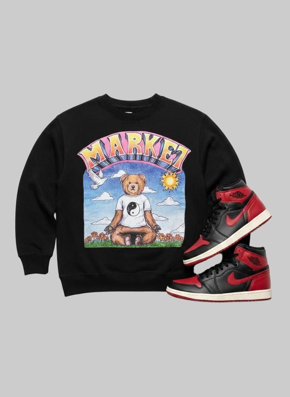 MARKET Namaste Bear Day & Night Sweatshirt